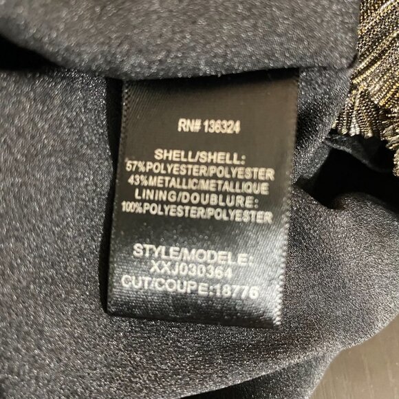 Halston Heritage Black Metallic Jersey Midi Skirt Pleated - Picture 7 of 7